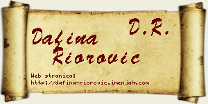 Dafina Riorović vizit kartica